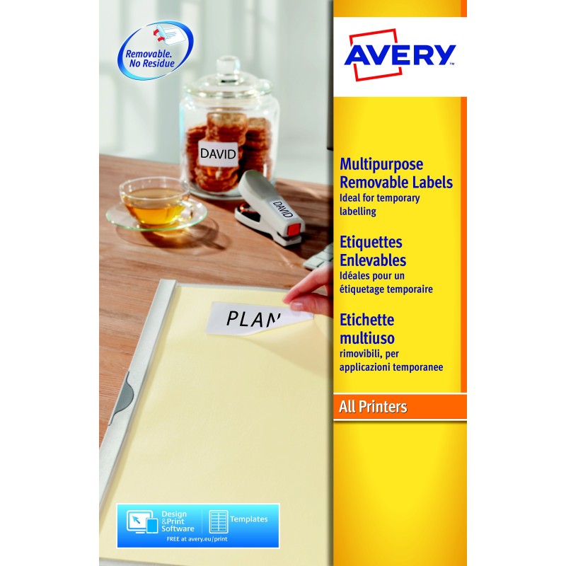 Avery L4730REV Etiquettes enlevables blanches 17,8 x 10 mm - Boîte de 6750