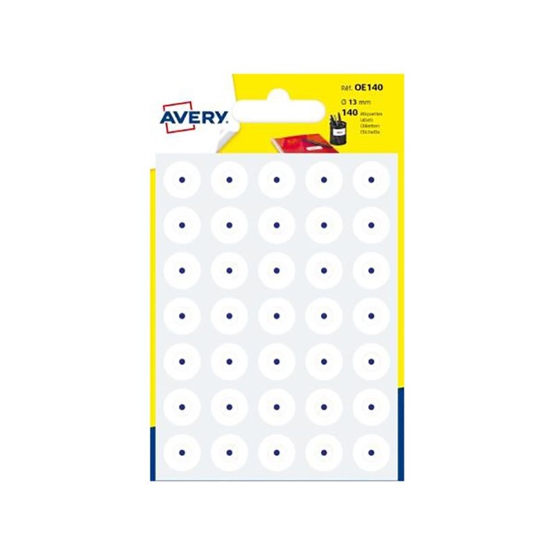 Avery Pochette de 140 œillets de renforcement 13 mm - Blanc