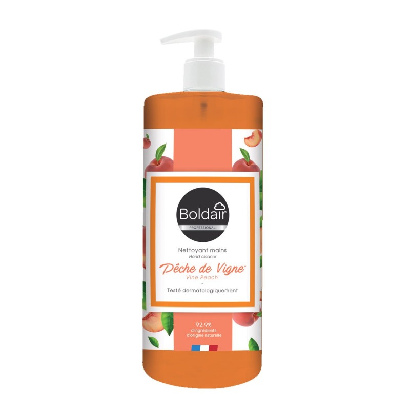 Boldair Savon liquide pour les mains, parfum pêche, Flacon pompe 500 ml
