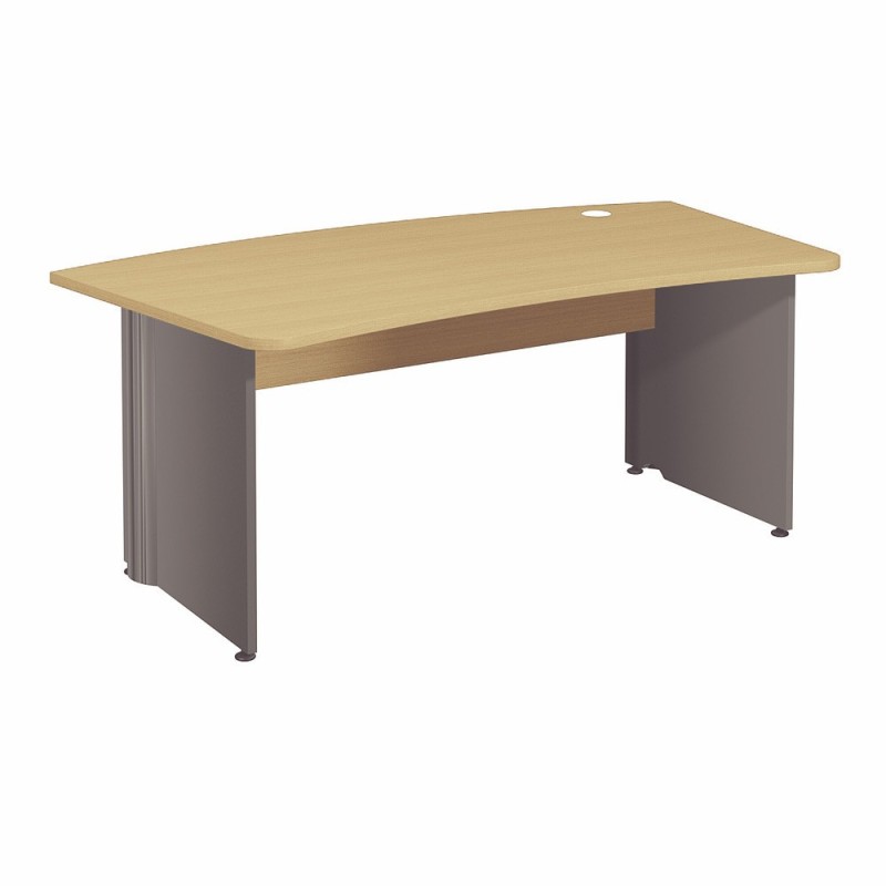 Bureau direction Activity L.180 x P.100 cm - Plateau Hêtre - Pieds pleins Anthracite
