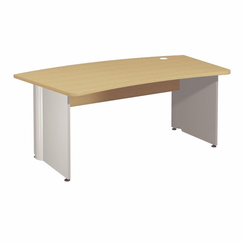 Bureau direction Activity L.180 x P.100 cm - Plateau Hêtre  - Pieds pleins Aluminium