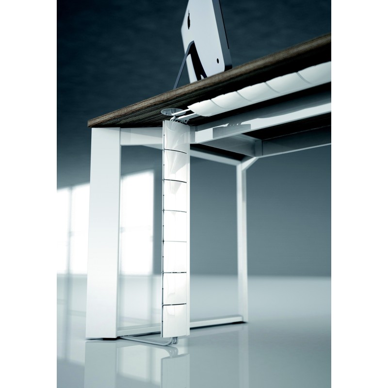 Goulotte Flap organisateur de câbles de bureau - Verticale Blanc
