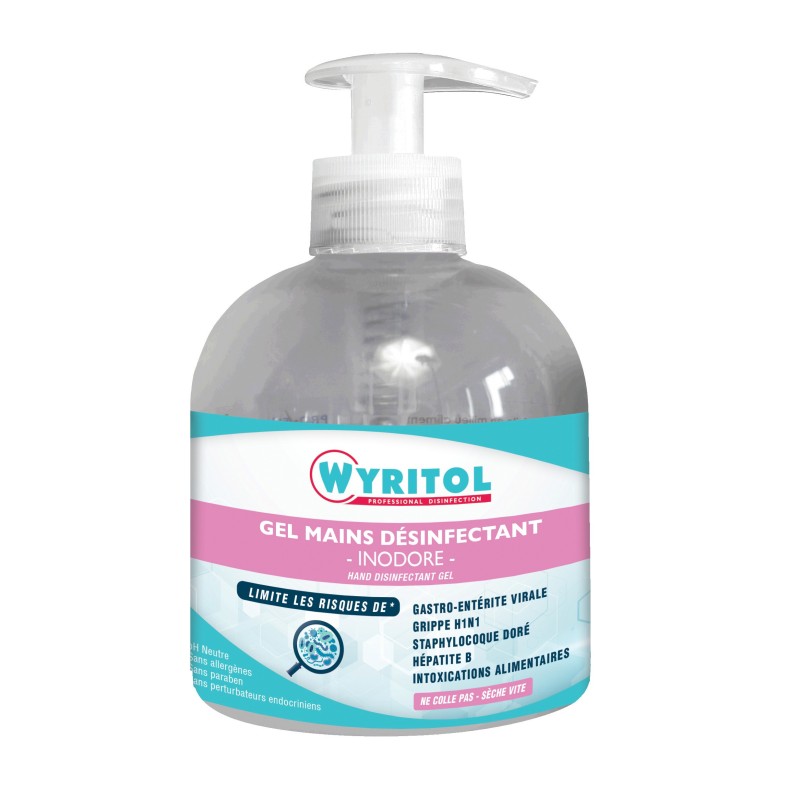 Wyritol Gel hydroalcoolique désinfectant mains - Flacon pompe 300 ml
