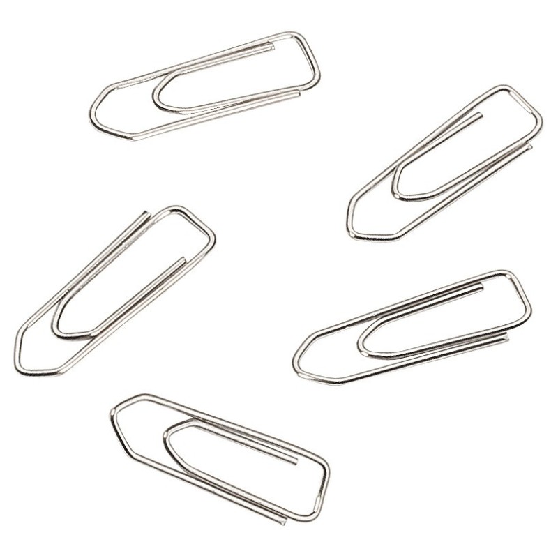 Trombones acier nickelé 25 mm bout chevron - Boîte de 500