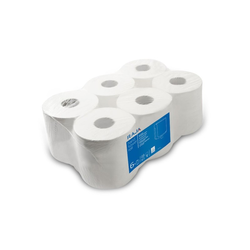 RAJA Papier toilette double épaisseur Mini Jumbo 160 m - Lot de 12 bobines 524 feuilles