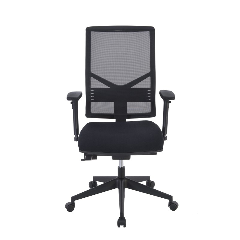 Fauteuil direction Dynamic Maille Noir Tissu Noir Hauteur réglable - Accoudoirs Dossier Roulettes