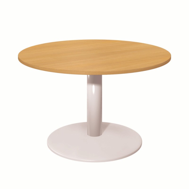 Table Ronde D.100 cm - Piétement tulipe Blanc - Plateau Chêne