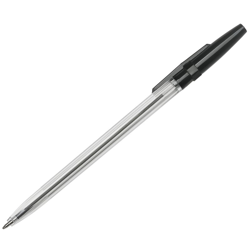 Stylo bille  à capuchon pointe moyenne 0,7 mm - Noir