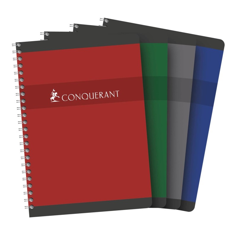 Conquerant Carnet à spirale A5 14,8 x 21 cm - 70g - Petits carreaux 5x5 - 180 pages