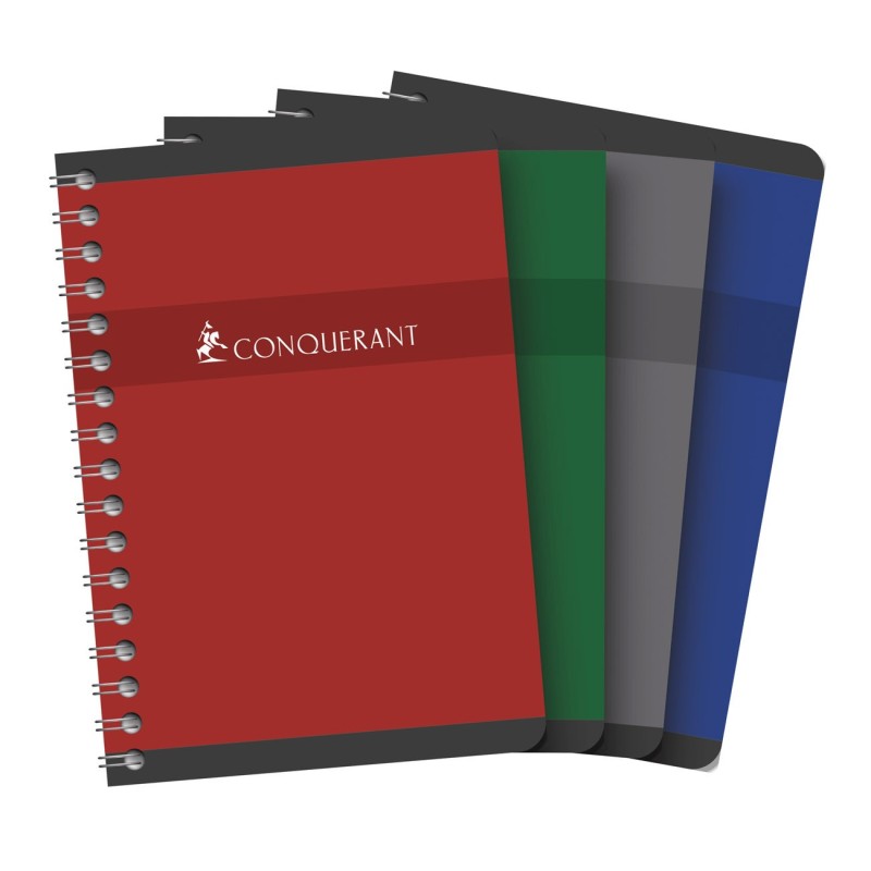 Conquerant Carnet à spirale A6 10,5 x 14,8 cm - 70g - Petits carreaux 5x5 - 100 pages