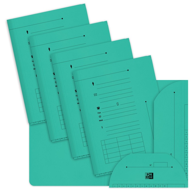 Oxford Chemises sous-dossiers 2 rabats A4 en kraft 240g vert pastel - Lot de 25