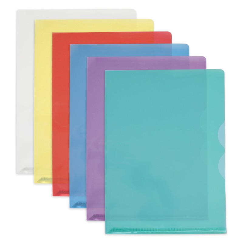 Oxford Pochettes-coin Fard'Or A4 PVC lisse couleurs assorties - Lot de 50