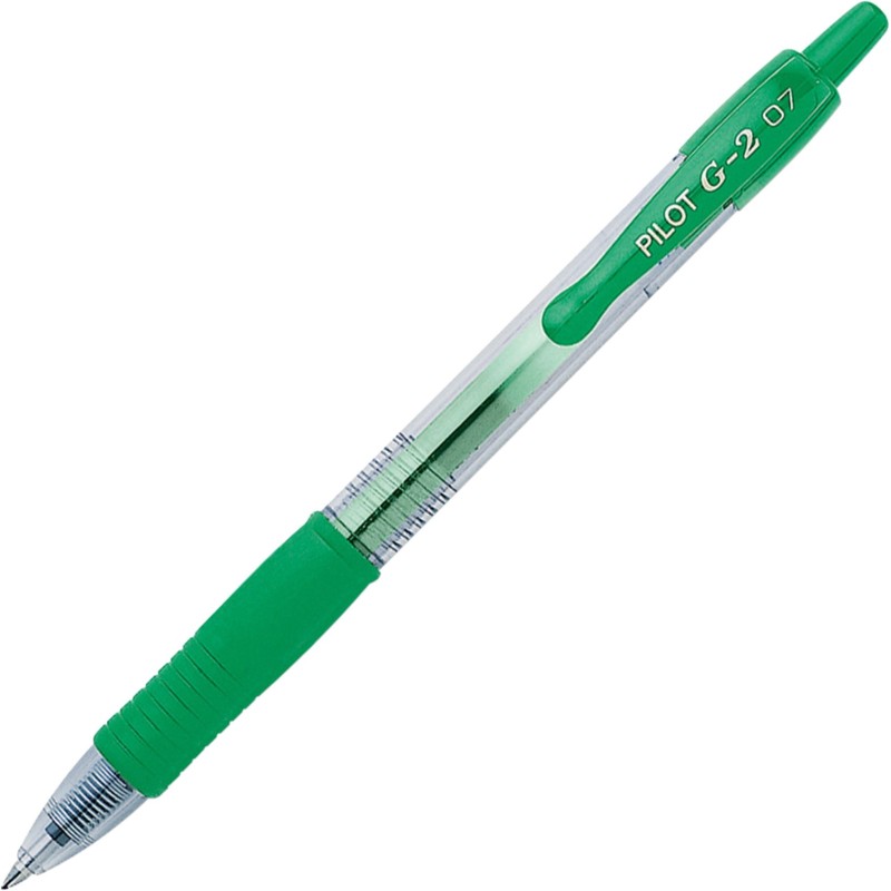 Pilot G2 Stylo roller encre gel rétractable pointe moyenne 0,7 mm vert