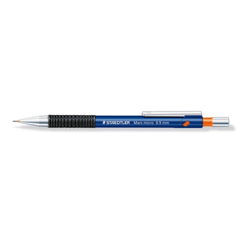 Staedtler Mars Mars Micro, porte-mines, mine B de 0,9 mm, corps bleu avec zone de préhension