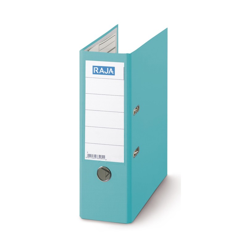 RAJA Classeur à levier A4 Premium Polypropylène - Dos 8 cm - Turquoise