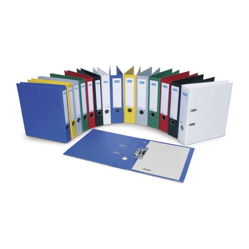 RAJA Classeur à levier A4 Premium Polypropylène - Dos 8 cm - Assortis