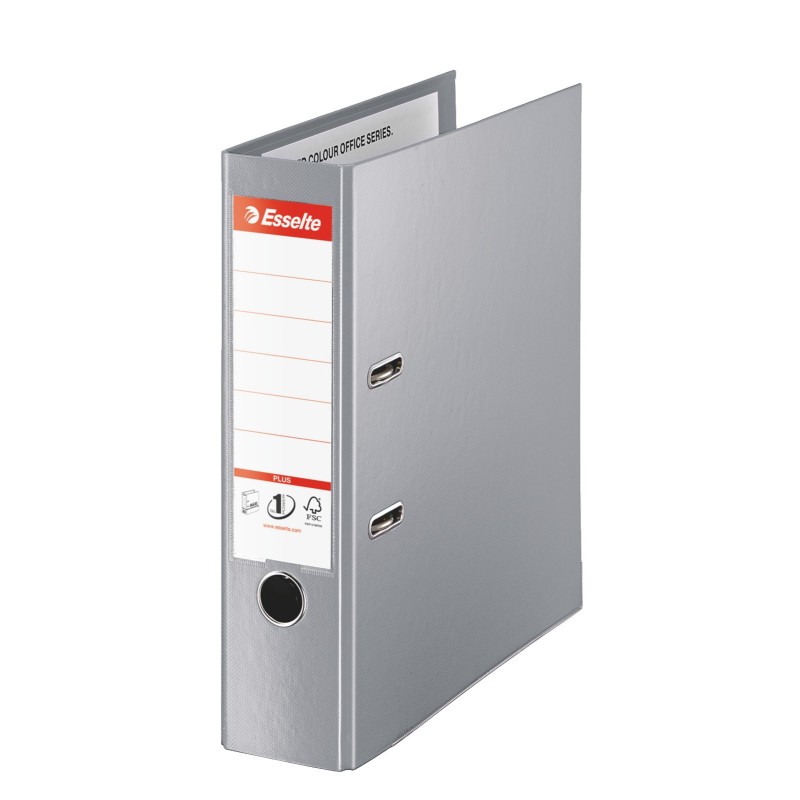 Esselte Classeur à levier A4 - Carton 24/10e - Dos 8 cm - Gris