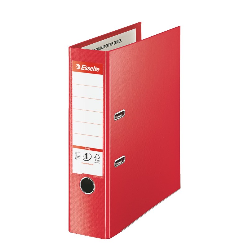 Esselte Classeur à levier A4 - Carton 24/10e - Dos 8 cm - Rouge
