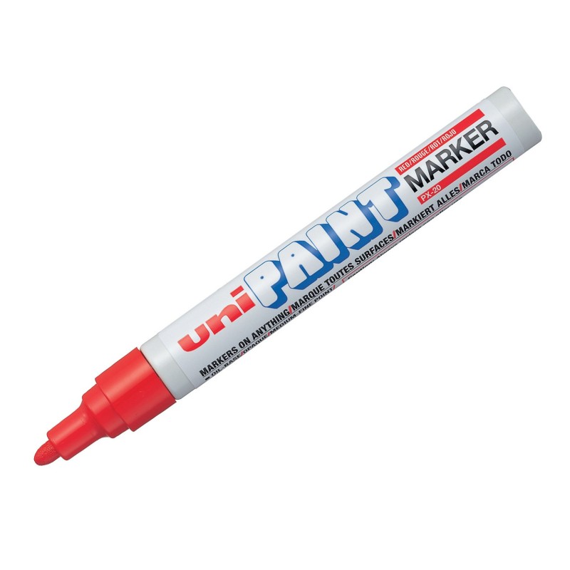 UNI Marqueur peinture Paint PX 20 pointe moyenne conique 1,8 - 2,2 mm - Rouge