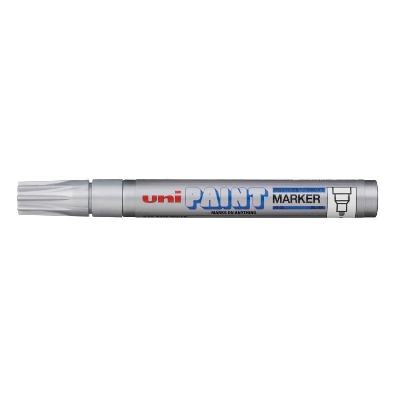 Uni Marqueur peinture Paint PX 20 pointe moyenne conique 1,8 - 2,2 mm - Argent