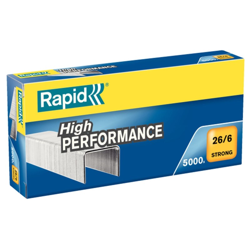 Rapid Agrafes Strong 26/6 pattes de 6 mm de long acier galvanisé - Boîte de 5000
