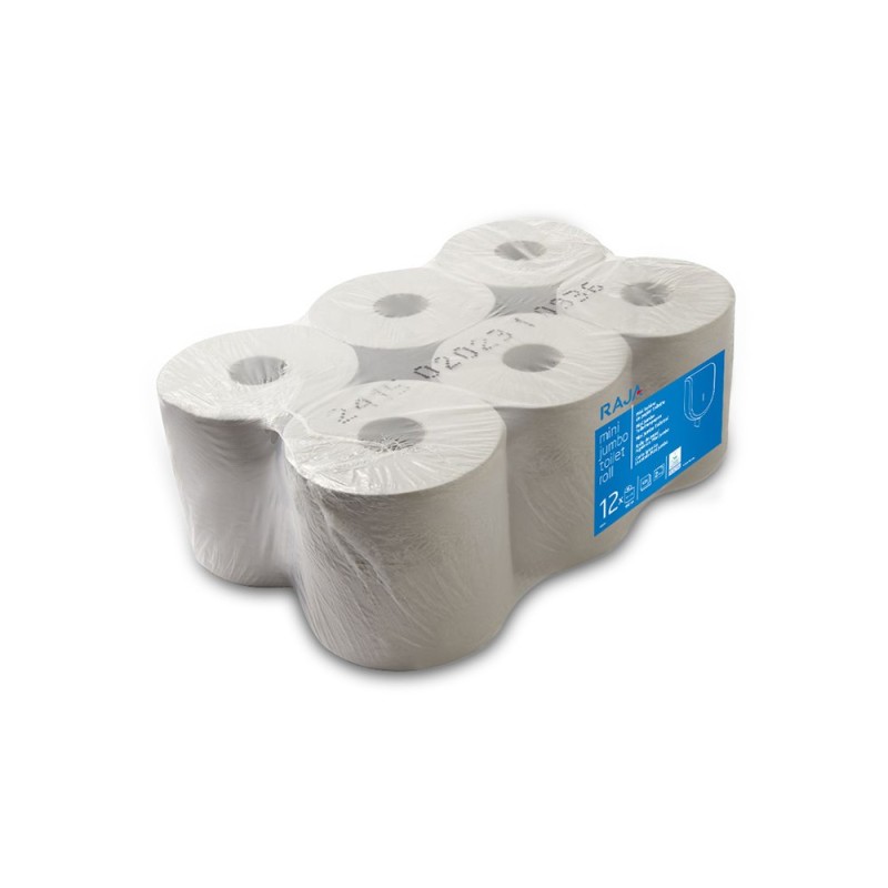 RAJA Essuie-mains double épaisseur pure ouate - 450 feuilles prédécoupées - Bobine maxi L.160m