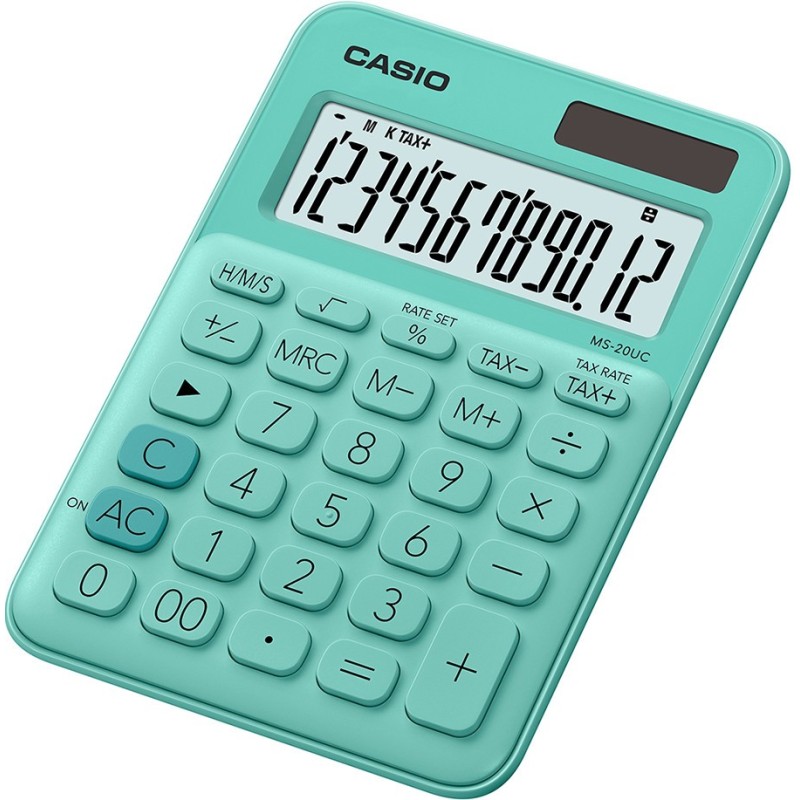 Casio Calculatrice de bureau MS-20UC - 12 chiffres - Vert