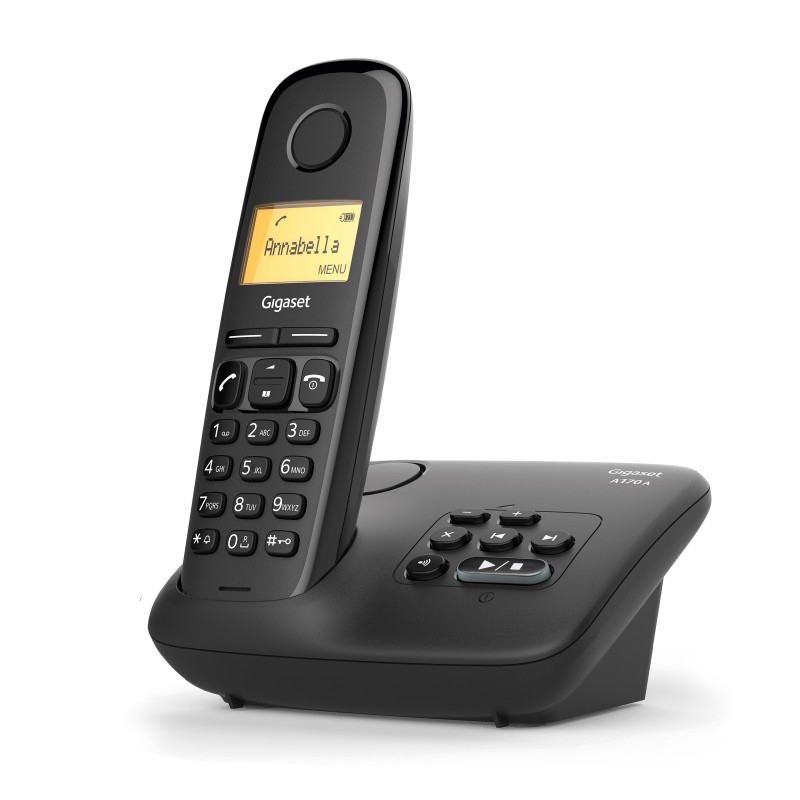 Gigaset Téléphone sans fil A170A, avec répondeur - noir