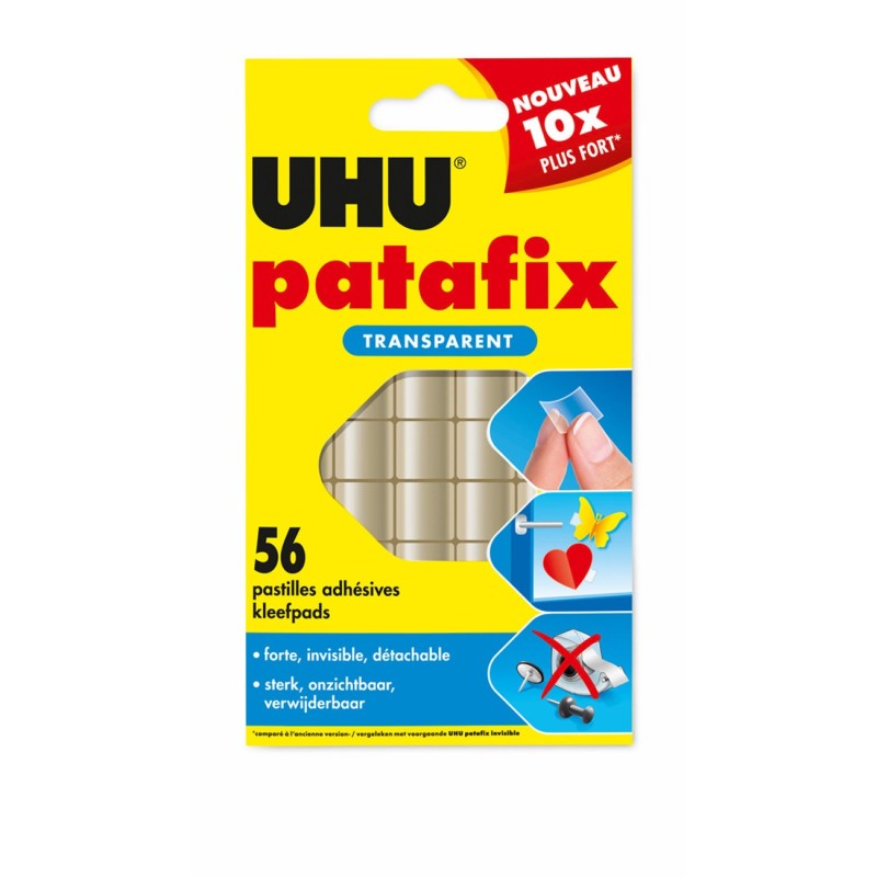 Uhu Pastilles adhésives Patafix double-face invisibles détachables, réutilisables, transparentes.