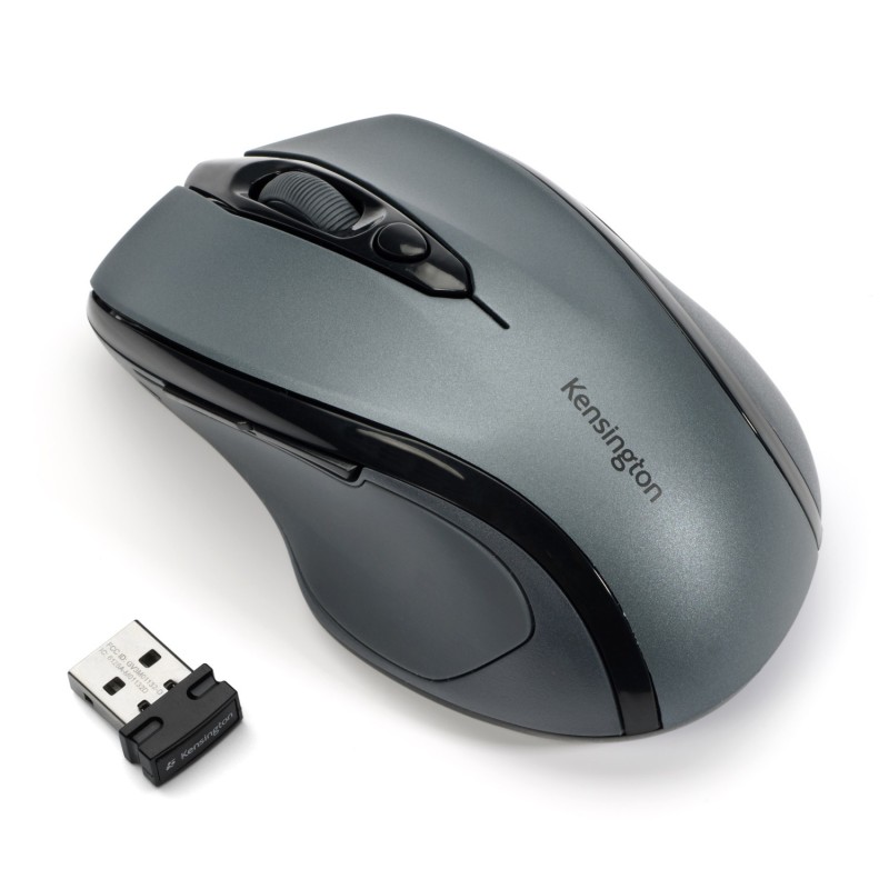 Kensington Pro Fit Souris sans fil, taille moyenne, avec Nano récepteur USB - 2.4 GHz - Gris anthracite