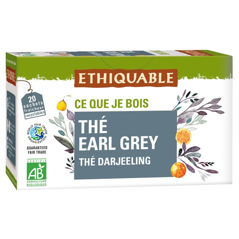 Ethiquable Sachets de thé noir Earl Grey Darjeeling