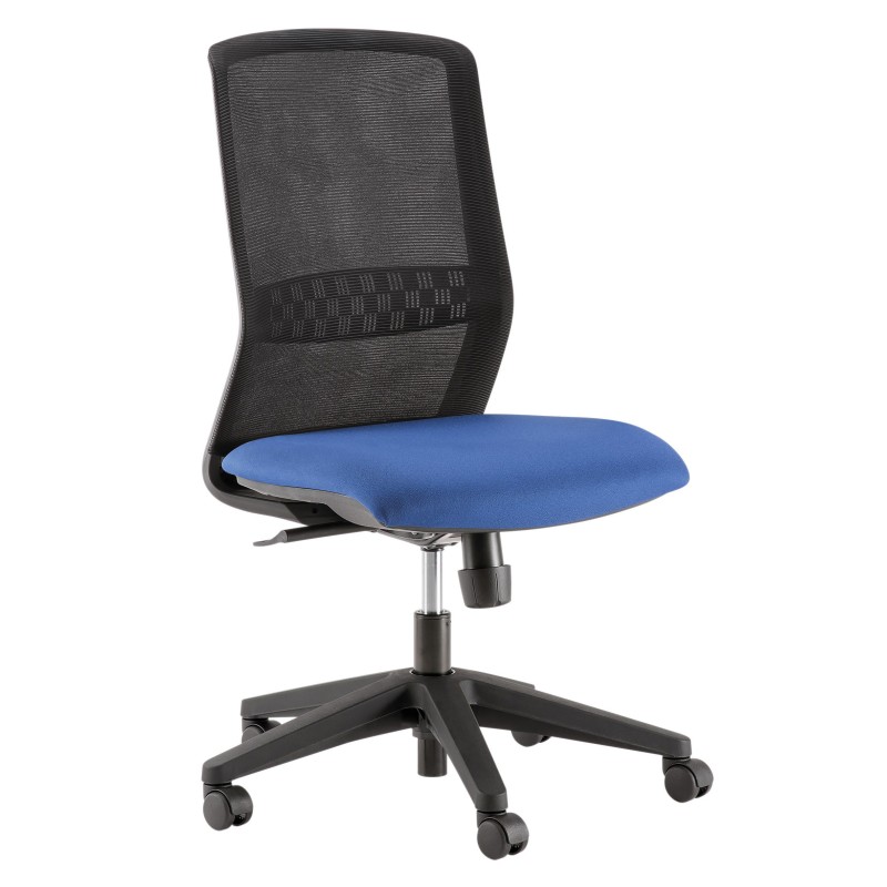 Siège de bureau Tekna Maille Noir Tissu Bleu Hauteur réglable - Dossier Roulettes