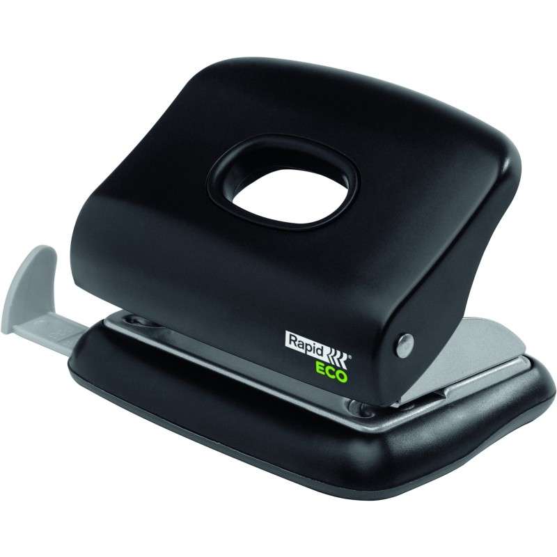 Rapid Eco perforateur 2 trous, 20 feuilles - Métal/ ABS, Noir