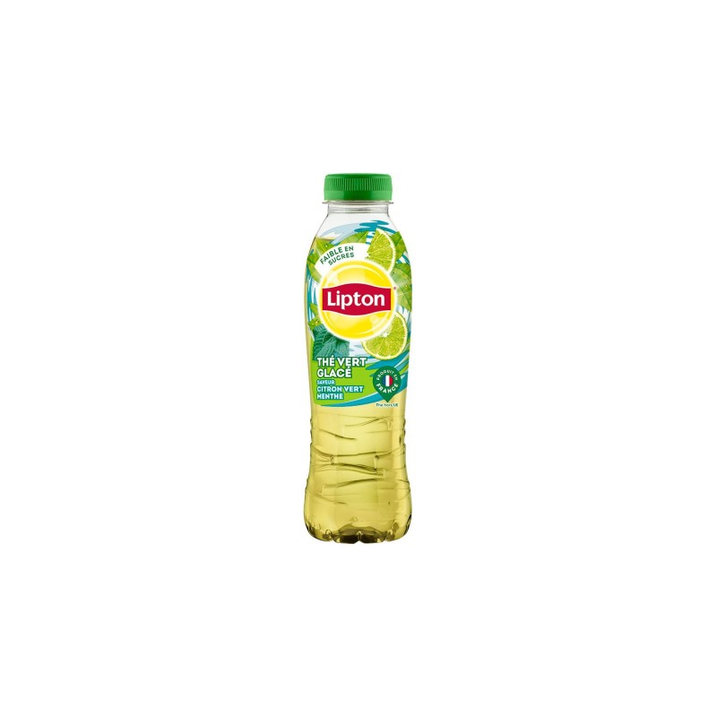 Lipton Green Ice Tea Boisson au thé saveur Citron vert et menthe bouteille PET 50 cl - Lot de 12