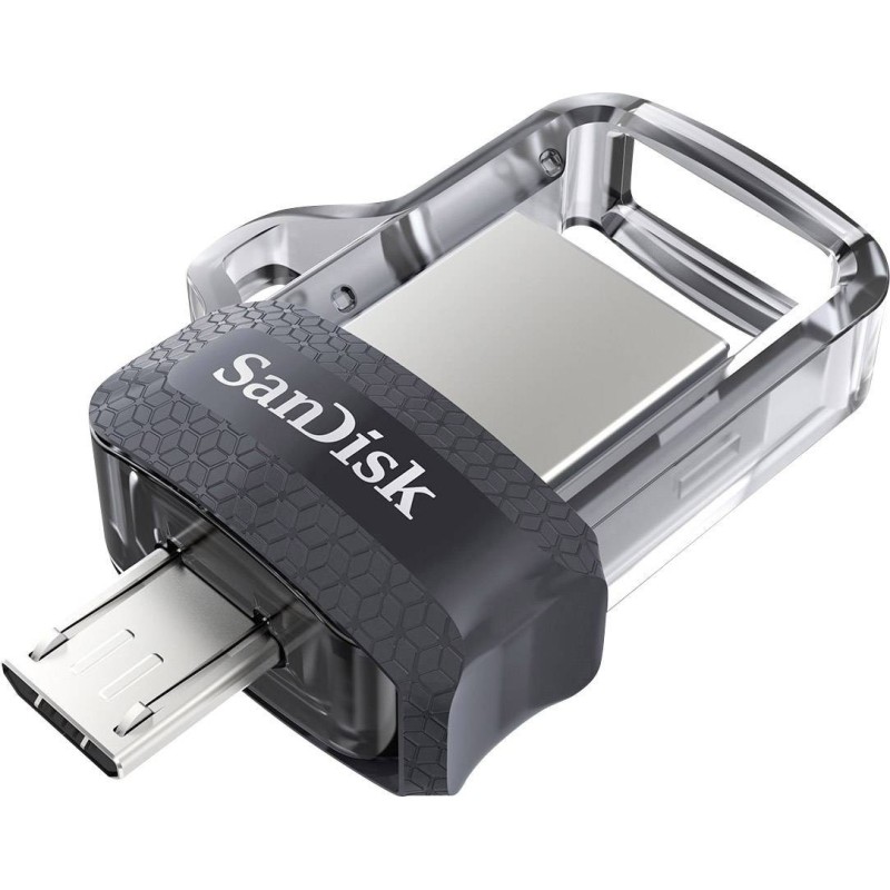 SanDisk Clé USB 3.0 Ultra Dual avec double connectique Micro USB - 64 Go - Argent/Noir