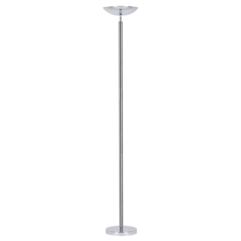 Unilux Lampadaire Dely - Led intégrée - 23W - Tête orientable - Variateur d'intensité - Gris chromé