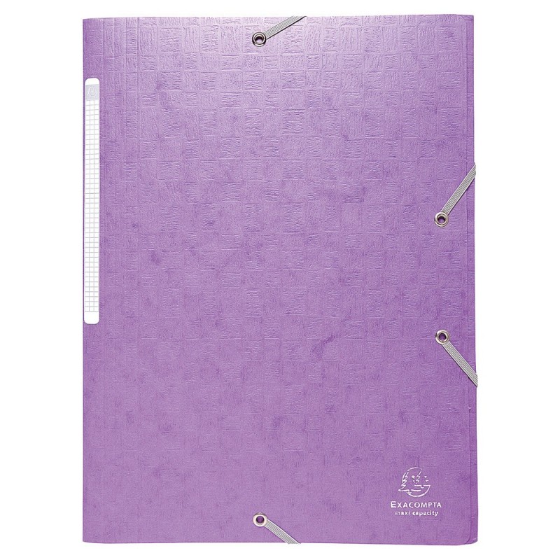 Exacompta Chemise Scotten Nature  Future A4 à 3 rabats avec élastiques en carte lustrée - Violet