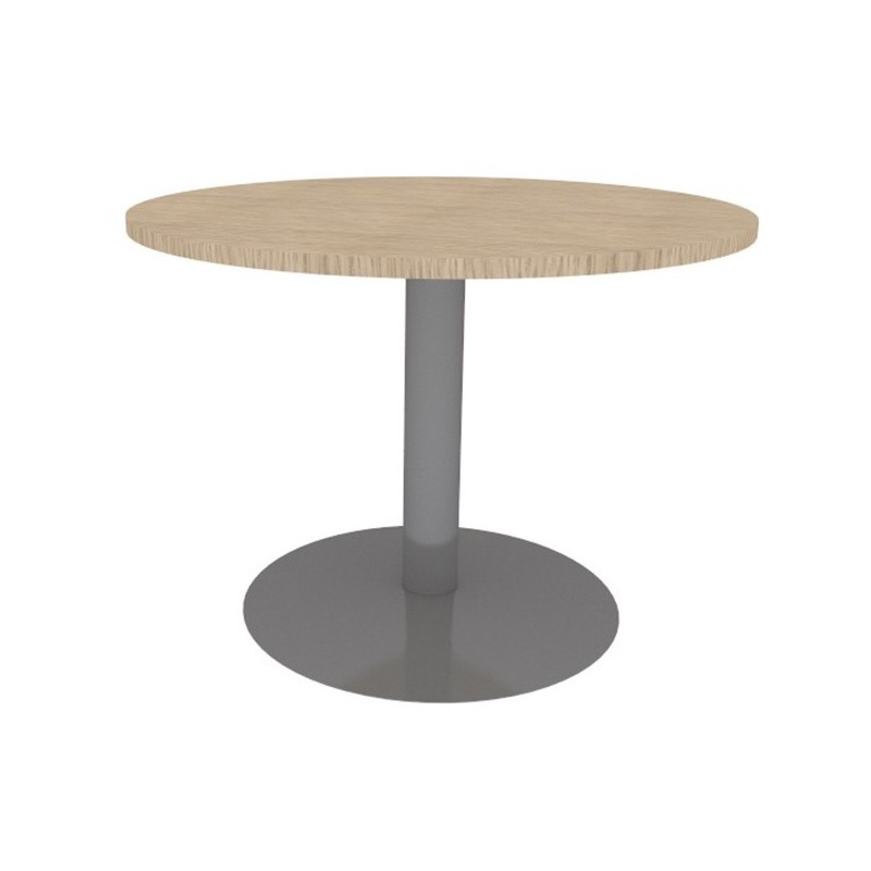 TABLE RONDE  diamètre 100 cm CHÊNE PIEDS TULIPE ALU