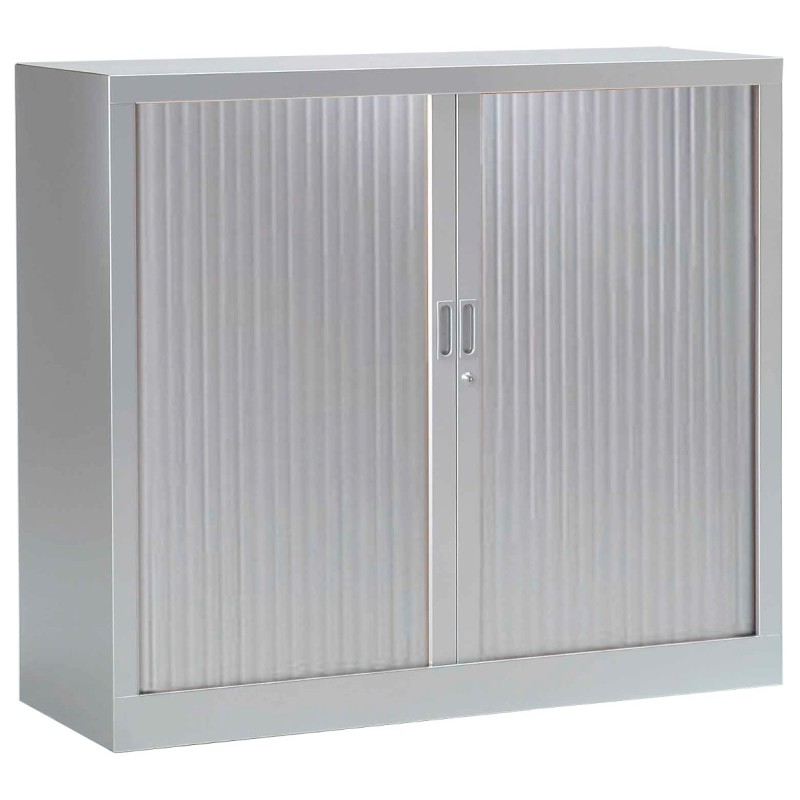 Armoire à rideaux métal monobloc Généric - H.100 x L.120 cm - Corps Aluminium - Rideaux Aluminium