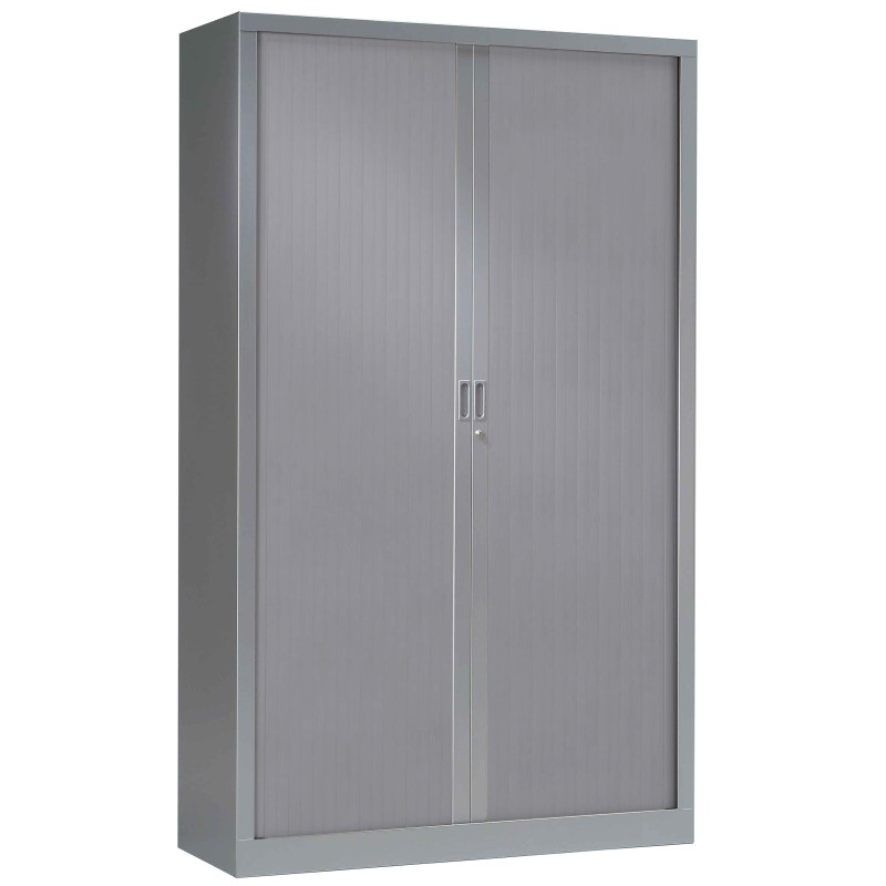 Armoire à rideaux métal monobloc Généric - H.198 x L.120 cm - Corps Aluminium - Rideaux Aluminium