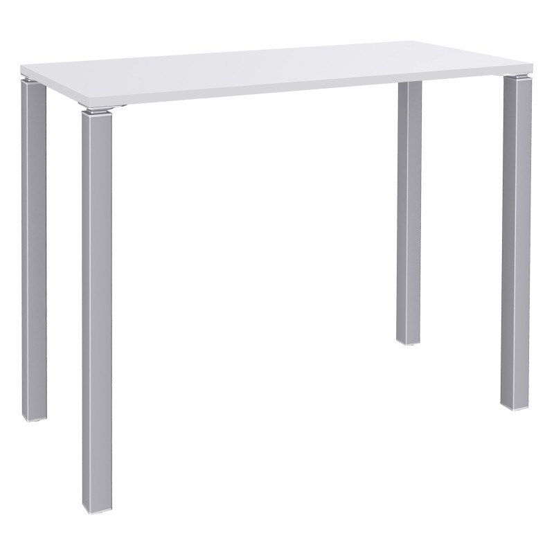 Table Lounge L.140 x P.60 x H.105 cm - Plateau Blanc - Pieds Aluminium