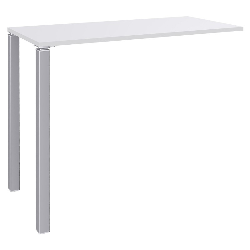 Table Lounge Module suivant L.140 x P.60 x H.105 cm - Plateau Blanc - Pieds Aluminium
