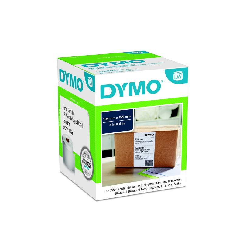 Dymo S0904980 LW très grand format étiquettes d'expédition noir sur fond blanc 159 x 104 mm