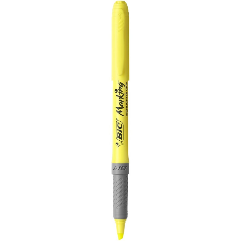 BIC Highlighter Grip pointe biseautée - Jaune fluo