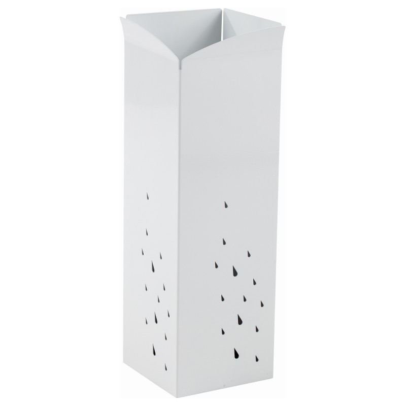 Alba Porte-parapluies Design, carré en métal blanc