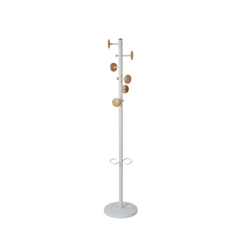 Alba Portemanteau Music 6 patères - Blanc bois/métal