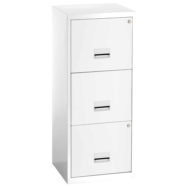 Classeur Métal Pratic - 3 tiroirs - Blanc