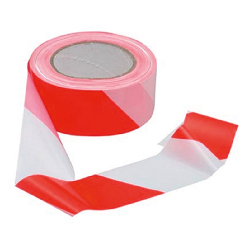 VISO Ruban de signalisation, 100 m x 5 cm - Rouge et blanc