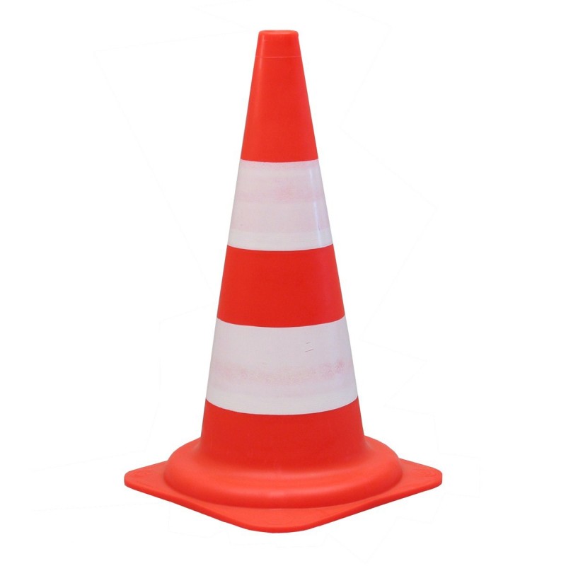 VISO Cône de signalisation, classe 1, HT 50 cm - Orange et blanc