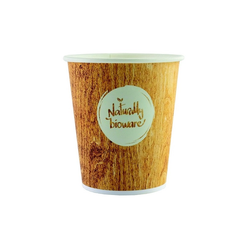 HuhtamaKI Gobelet en carton biodégradable 20 cl Naturally Bioware couleurs assorties - Lot 50